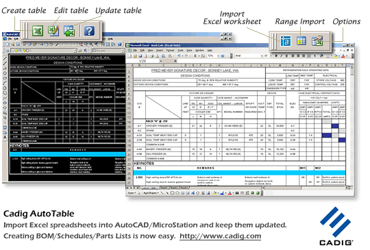 Import Excel spreadsheet into AutoCAD LT.